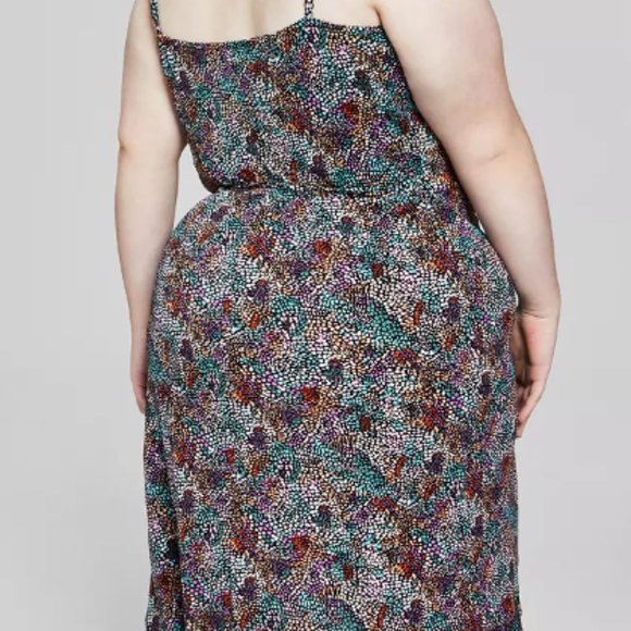 Bar III Plus Size Ruffled Sleeveless Wrap Midi Dress NWT 3x - Picture 2 of 3